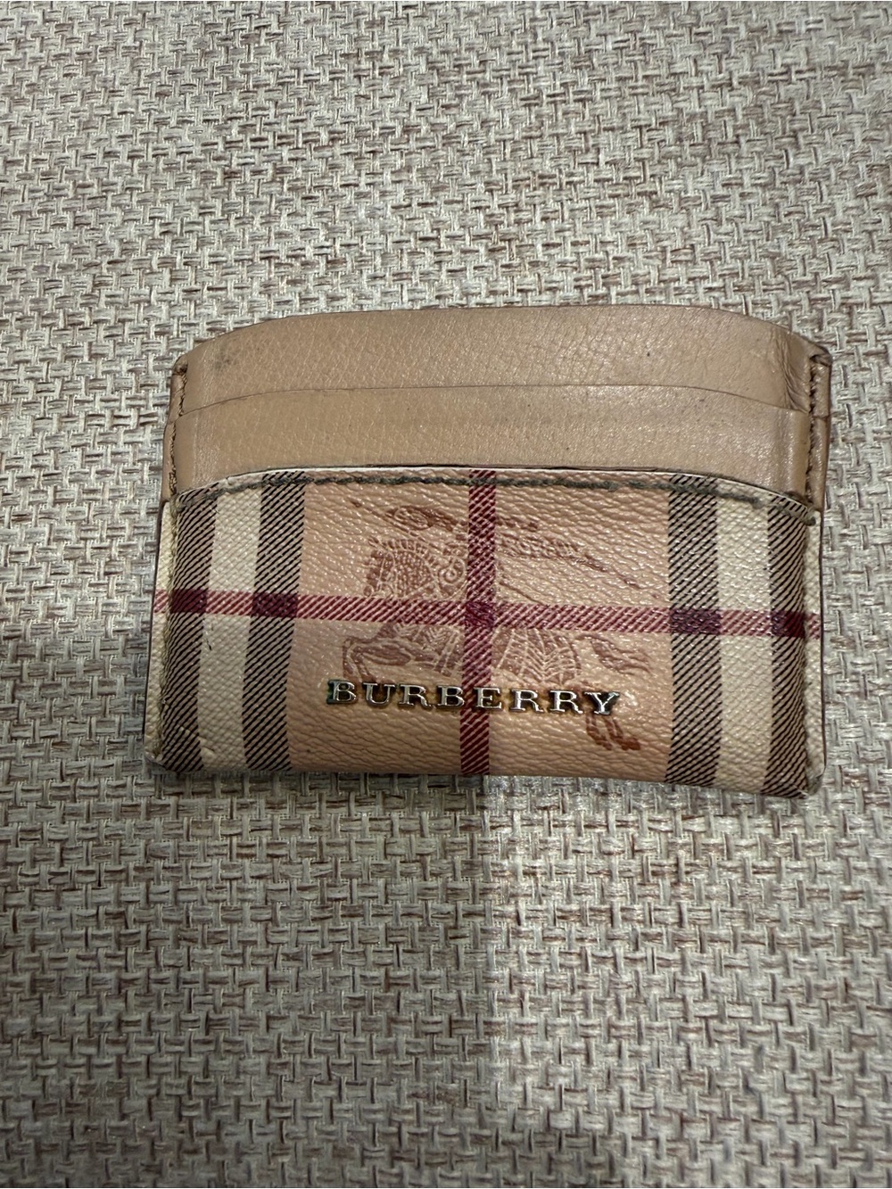 Burberry Tan & Beige Nova Check Card Sleeve
